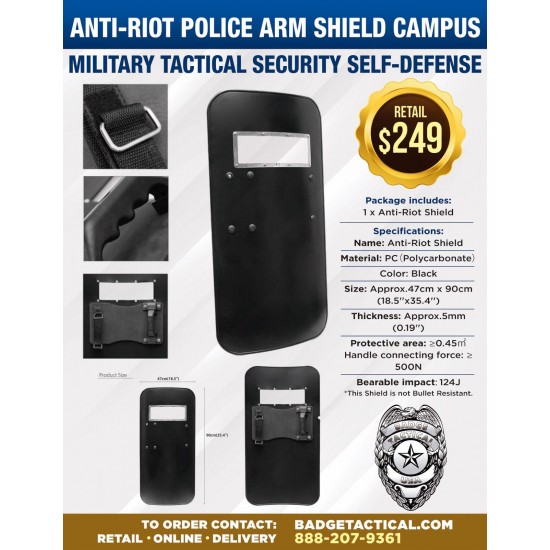 Anti-Riot Police Arm Shield Campus Military Tactical Security Self-Defense