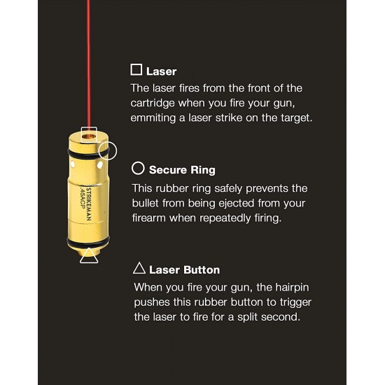Strikeman Laser Cartridge For .40 S&W Caliber - Firearm Training Tool